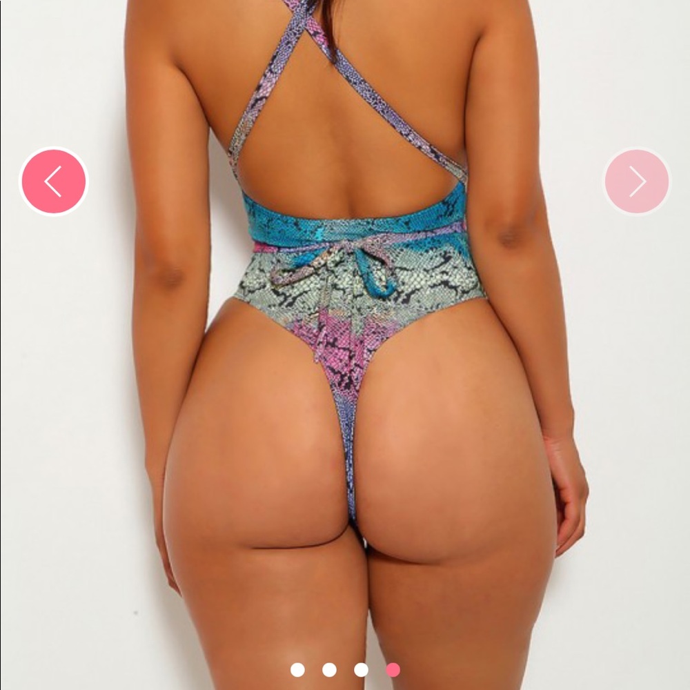 One piece thong swimsuit